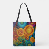 Kleurrijk spiraal abstract patroon geometrische dr tote bag (Achterkant)