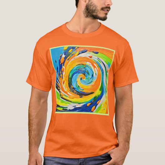 Kleurrijk spiraalvortexontwerp t-shirt (Voorkant)