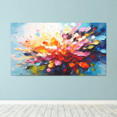 Kleurrijk splash schilderij canvas afdruk (Insitu (Houten vloer))