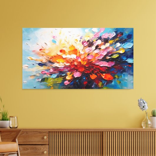 Kleurrijk splash schilderij canvas afdruk (Insitu (Woonkamer))