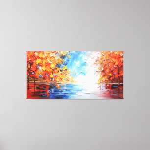 Kleurrijk splash schilderij landschap canvas afdruk