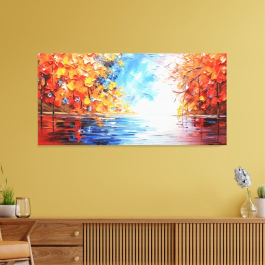 Kleurrijk splash schilderij landschap canvas afdruk (Insitu (Woonkamer))