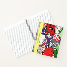 Kleurrijk spookachtig cartoonesk vampier rood groe notitieboek