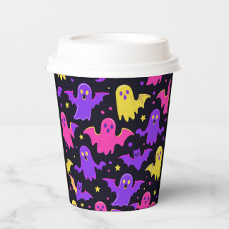 Kleurrijk spookpatroon Halloween Papieren Bekers