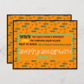 KLEURRIJK SPOOKY SCHATTIGE HAPPY HALLOWEEN INITIAA FEESTDAGENKAART (Voorkant / Achterkant)