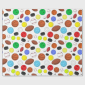 Kleurrijk Sportbalken Random Pattern Cadeaupapier (Vlak)