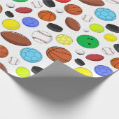 Kleurrijk Sportbalken Random Pattern Cadeaupapier (Hoek)