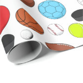 Kleurrijk Sportbalken Random Pattern Cadeaupapier (Rol Hoek)