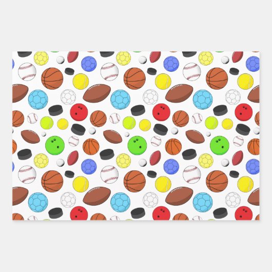 Kleurrijk Sportbalken Random Pattern Inpakpapier Vel (Voorkant 2)