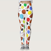 Kleurrijk Sportbalken Random Pattern Leggings (Voorkant)