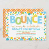 Kleurrijk Spring Stuit Trampoline Verjaardagsfeest Kaart (Voorkant / Achterkant)