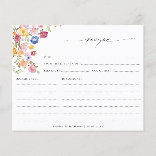 Kleurrijk Spring Wildflower Vrijgezellenfeest Rece (Voorkant)