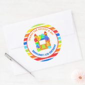 Kleurrijk Springhuis Feest Ronde Sticker (Envelop)