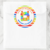 Kleurrijk Springhuis Feest Ronde Sticker (Tas)