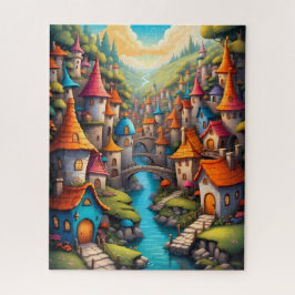 Kleurrijk Sprookjeskasteeldorp Legpuzzel