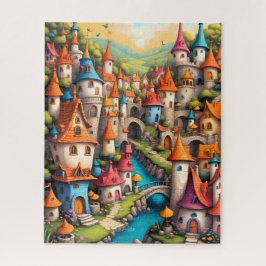 Kleurrijk Sprookjeskasteeldorp Legpuzzel