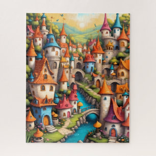 Kleurrijk Sprookjeskasteeldorp Legpuzzel