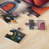Kleurrijk Sprookjeskasteeldorp Legpuzzel (Zijkant)