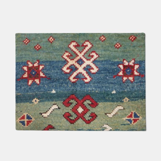 Kleurrijk staal Blauw licht groen gecontroleerd  Deurmat (Voorkant)