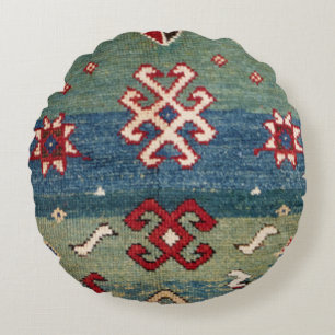 Kleurrijk staal Blauw licht groen gecontroleerd Rond Kussen