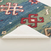 Kleurrijk staal Blauw licht groen gecontroleerd  Sherpa Deken (3/4)