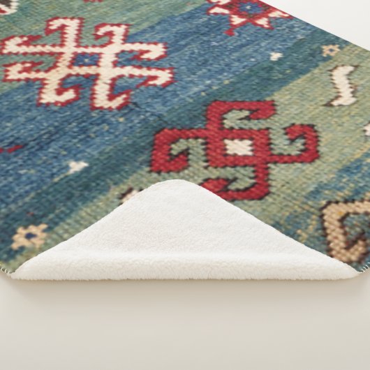 Kleurrijk staal Blauw licht groen gecontroleerd Sherpa Deken (3/4)