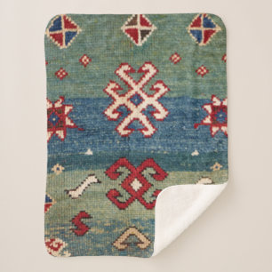 Kleurrijk staal Blauw licht groen gecontroleerd  Sherpa Deken