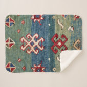 Kleurrijk staal Blauw licht groen gecontroleerd  Sherpa Deken (Voorkant (horizontaal))