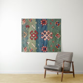 Kleurrijk staal Blauw licht groen gecontroleerd Wandkleed (In Situ (horizontaal))