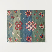 Kleurrijk staal Blauw licht groen gecontroleerd Wandkleed (Voorkant (horizontaal))