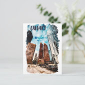 Kleurrijk stadsbeeld van Calgary Alberta Briefkaart (Staand voorkant)