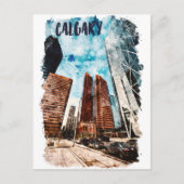 Kleurrijk stadsbeeld van Calgary Alberta Briefkaart (Voorkant)