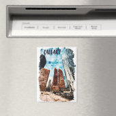 Kleurrijk stadsbeeld van Calgary Alberta Magneet (Insitu (Vaatwasser))