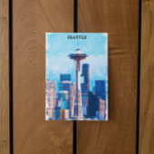 Kleurrijk stadsbeeld van Seattle Washington Briefkaart