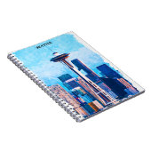 Kleurrijk stadsbeeld van Seattle Washington Notitieboek (Rechterzijde)