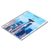 Kleurrijk stadsbeeld van Seattle Washington Notitieboek (Linkerzijde)