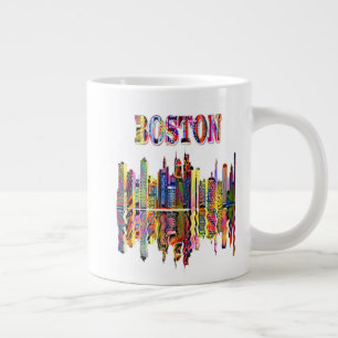 Kleurrijk stadsgezicht van Boston Reuzenkoffiemok Grote Koffiekop