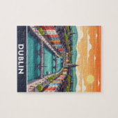 Kleurrijk stadsgezicht van Dublin – rivier de Liff Legpuzzel (Horizontaal)