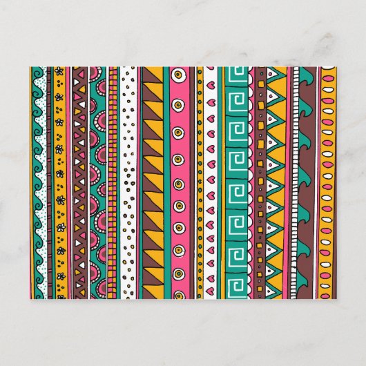 Kleurrijk stammenpatroon briefkaart (Voorkant)