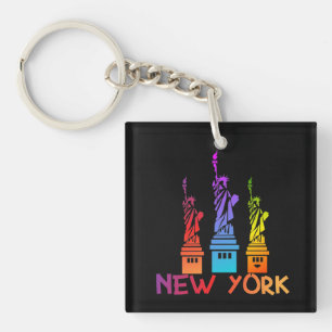 KLEURRIJK STANDBEELD VAN DE VRIJHEID NEWYORK SLEUTELHANGER