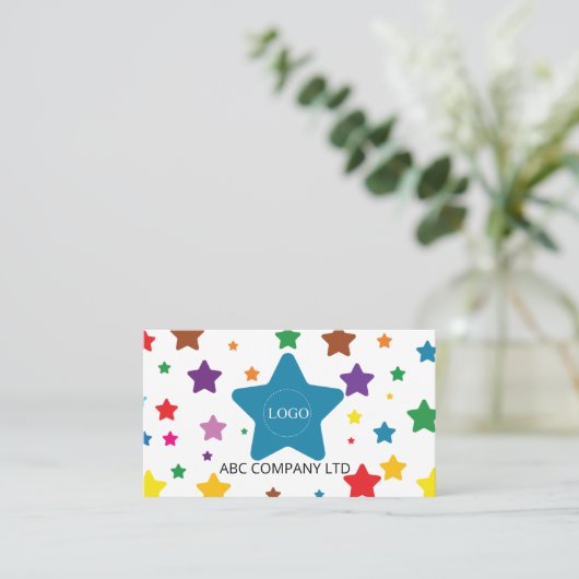 Kleurrijk Star Unique Educatief Visitekaartje (Staand voorkant)