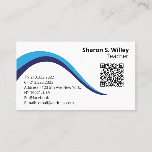 Kleurrijk Star Unique Educatief Visitekaartje (Achterkant)