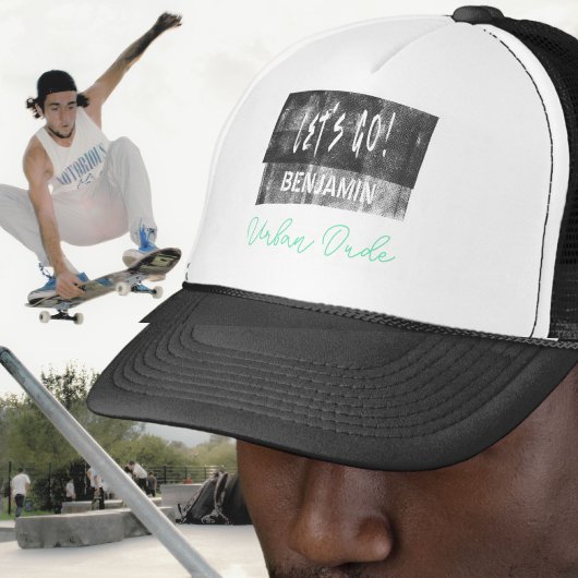 Kleurrijk stedelijk graffiti met de hand getekend trucker pet