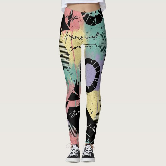 Kleurrijk stedelijk graffiti patroon (10) leggings (Voorkant)