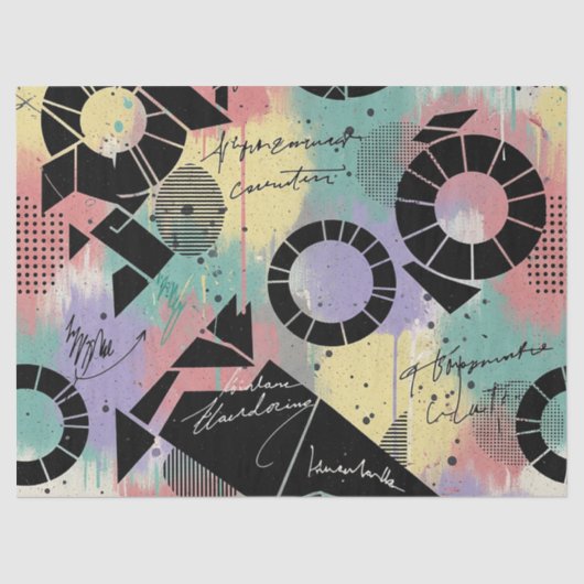 Kleurrijk stedelijk graffiti patroon (10) tissuepapier (Voorkant)