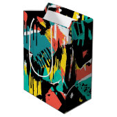 Kleurrijk stedelijk graffiti patroon (13) medium cadeauzakje (Achterkant Gekanteld)