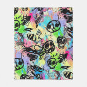 Kleurrijk stedelijk graffiti patroon (1) fleece deken (Voorkant)