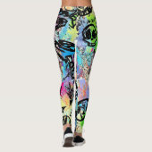 Kleurrijk stedelijk graffiti patroon (1) leggings (Achterkant)