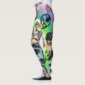 Kleurrijk stedelijk graffiti patroon (1) leggings (Links)