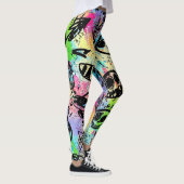 Kleurrijk stedelijk graffiti patroon (1) leggings (Rechts)